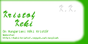 kristof keki business card