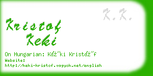 kristof keki business card